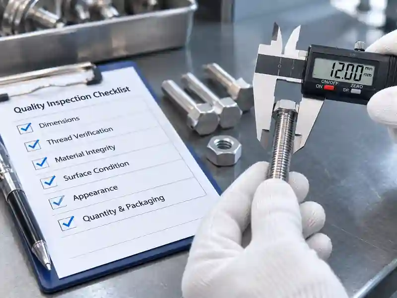 Fastener quality control and inspection process